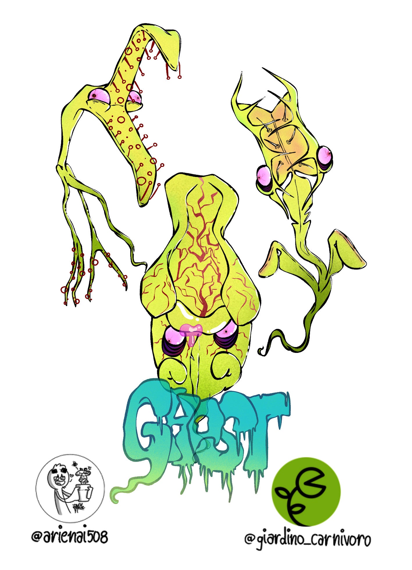 STICKER TRIS GHOST 6 CM X 8,3 CM