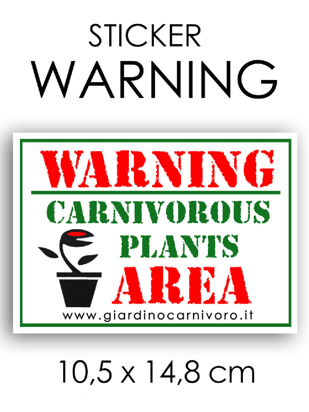 STICKER WARNING   10,5 x 14,8 cm