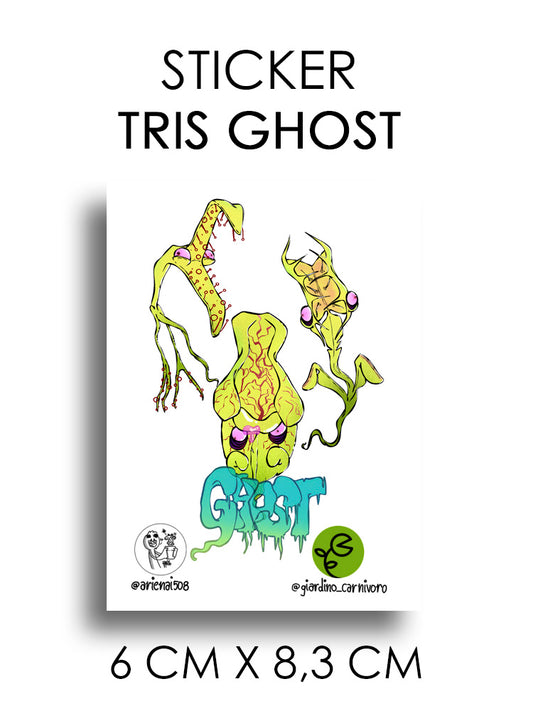 STICKER TRIS GHOST  6 CM X 8,3 CM