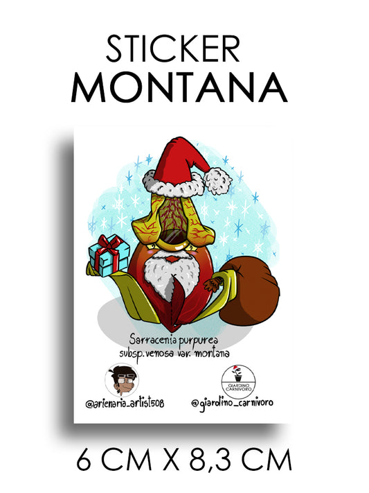 STICKER PURPUREA MONTANA  6 CM X 8,3 CM