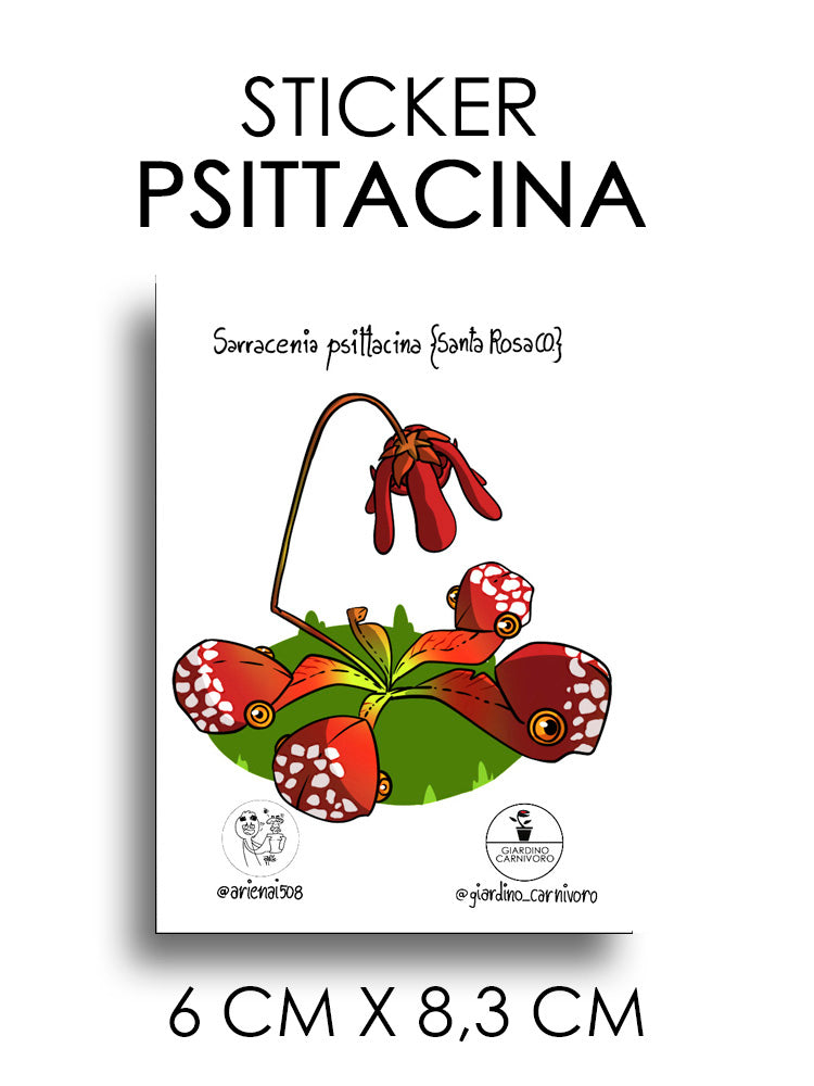 STICKER SARRACENIA PSITTACINA  6 CM X 8,3 CM
