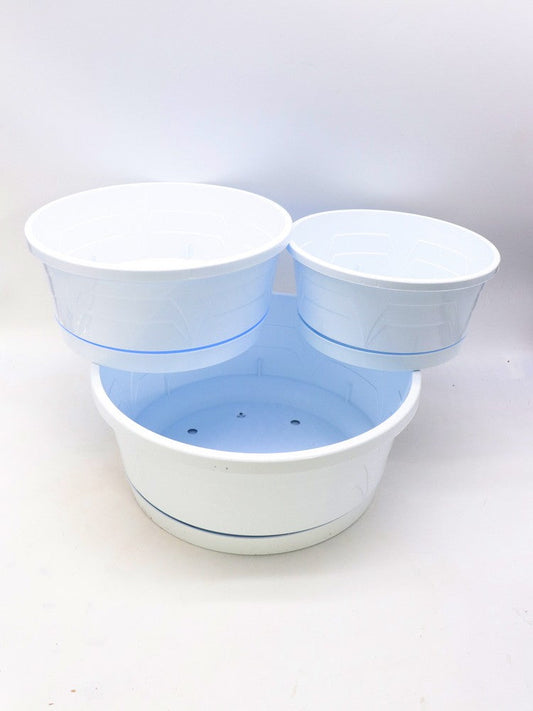 Niedrige Vase Durchmesser 25 cm mit Untertasse