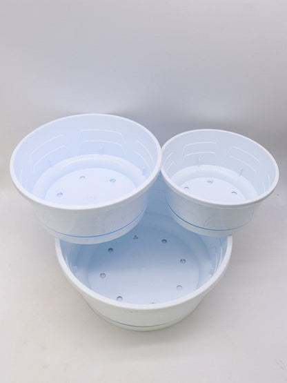 Niedrige Vase Durchmesser 25 cm mit Untertasse