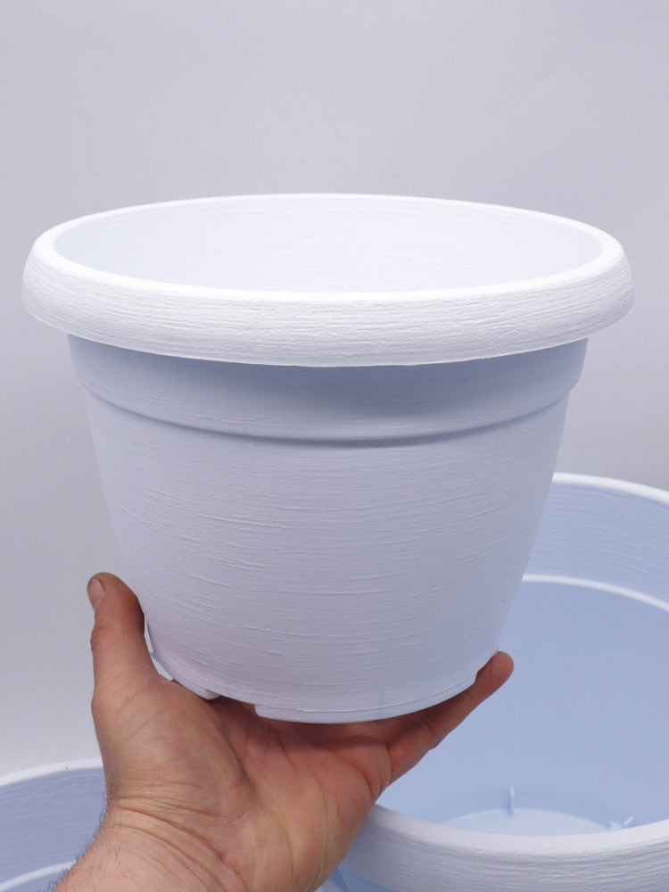 Vaso tondo bianco diametro 30 cm